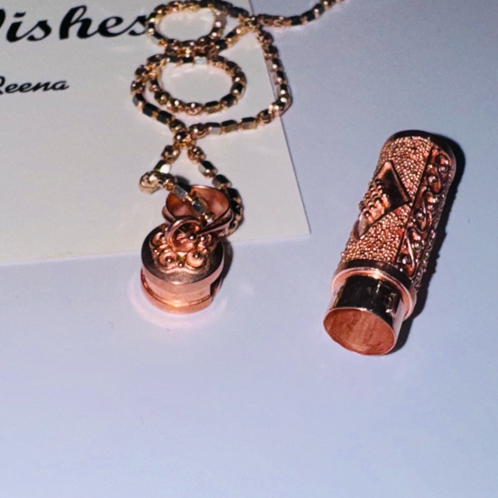 14k Rose gold Vermeil Custom-Made Urn Pendant – Handmade Elegance – Ash Holder